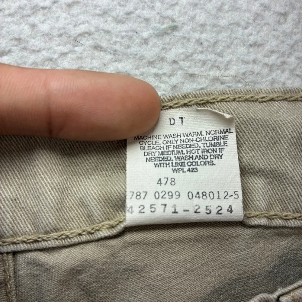 Vintage Levis L2 Khakis Chino Pants Men 36x34 Beige Baggy Wide Leg Relaxed 90s